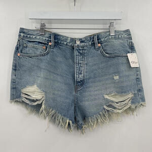 Women's Free People NWT Distressed Denim Cutoffs Blue Shorts 31/12
